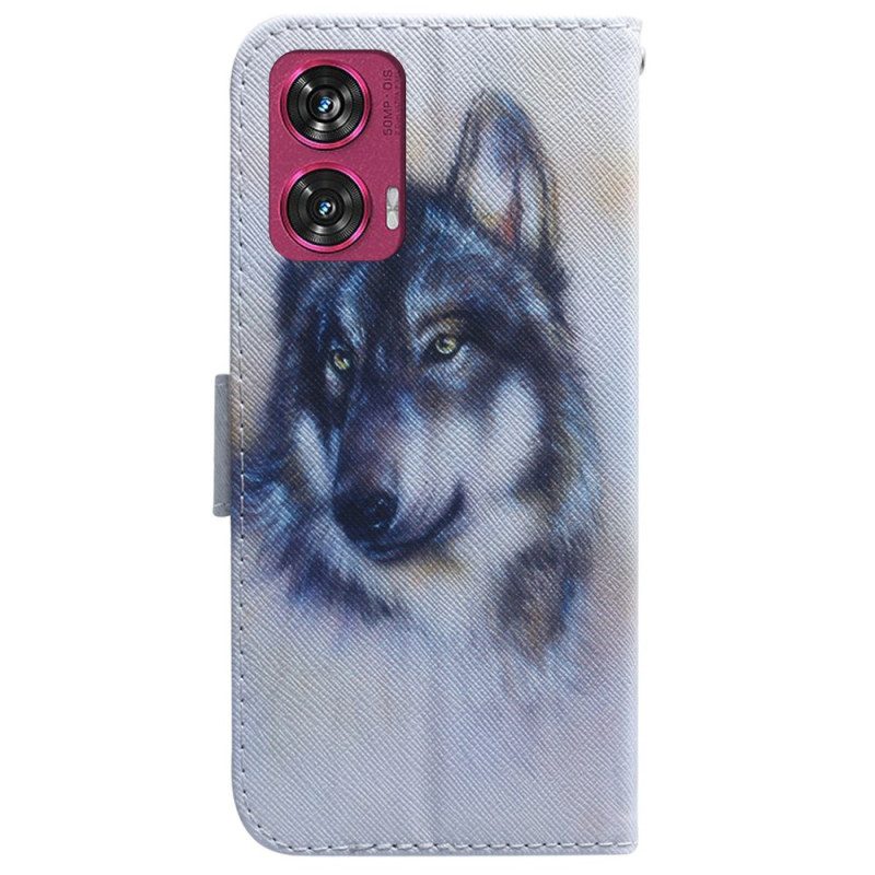 Bescherming Hoesje Motorola Edge 50 Fusion Wolvenaquarel