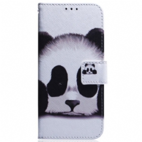 Flip Case Leren Motorola Edge 50 Fusion Panda