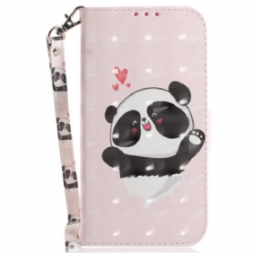 Folio-hoesje Motorola Edge 50 Fusion Panda Love Met Riem