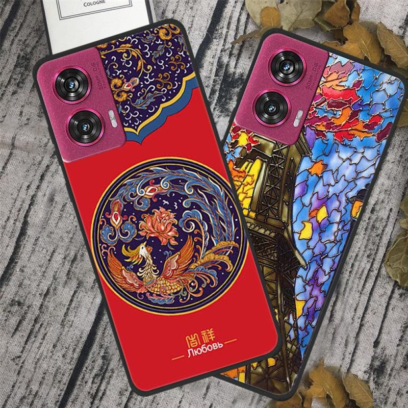 Hoesje Motorola Edge 50 Fusion Bloemencluster En Draak