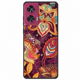 Hoesje Motorola Edge 50 Fusion Gouden Bloemen Van Cercis