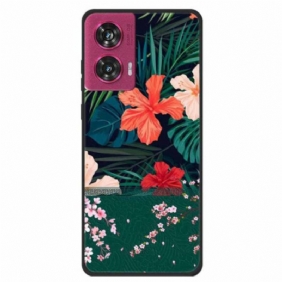 Hoesje Motorola Edge 50 Fusion Kleurrijke Bloemen Bescherming Hoesje