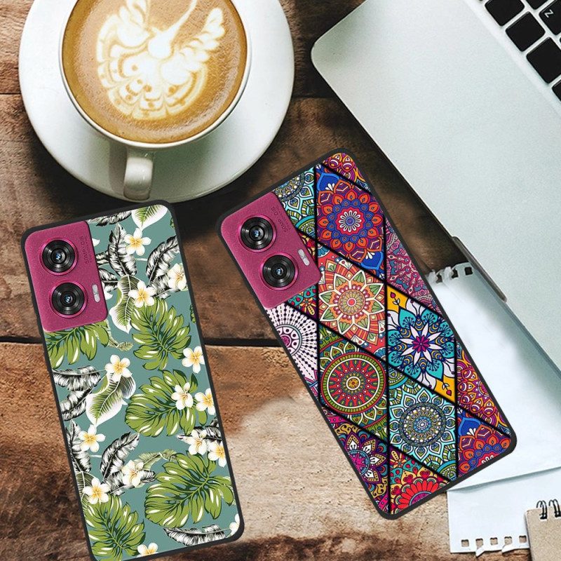 Hoesje Voor Motorola Edge 50 Fusion Blauwe Bloemen