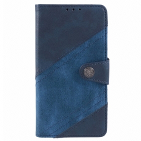 Leren Hoesje Motorola Edge 50 Fusion Tweekleurig Vintage Ontwerp