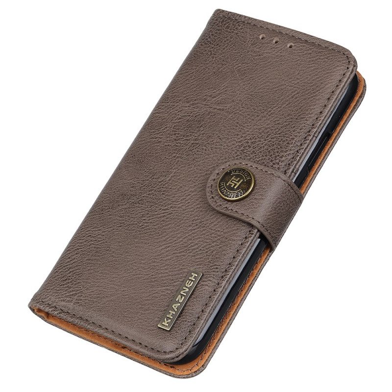 Leren Hoesje Voor Motorola Edge 50 Fusion Vintage Stijl Khazneh