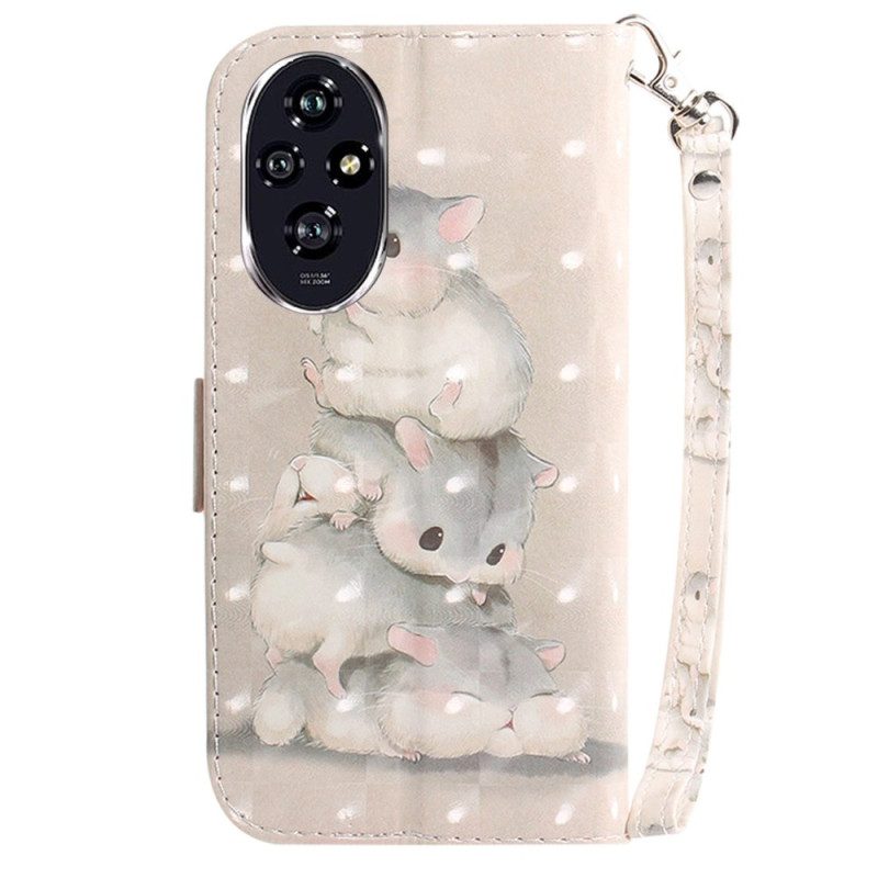 Folio-hoesje Honor 200 Hamsters Met Riem