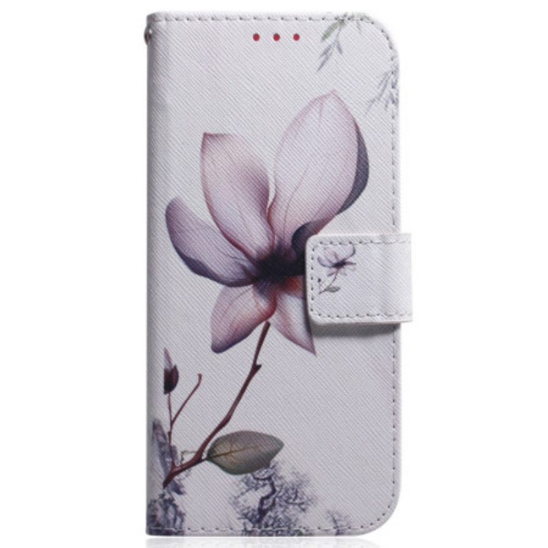 Leren Hoesje Honor 200 Roze Bloem