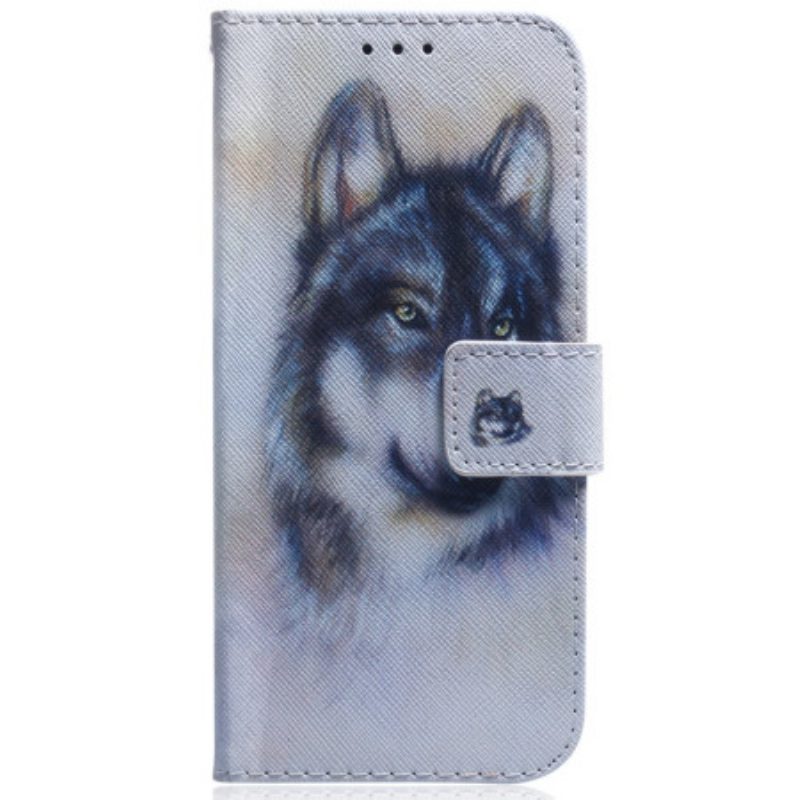 Leren Hoesje Honor 200 Wolvenaquarel Bescherming Hoesje