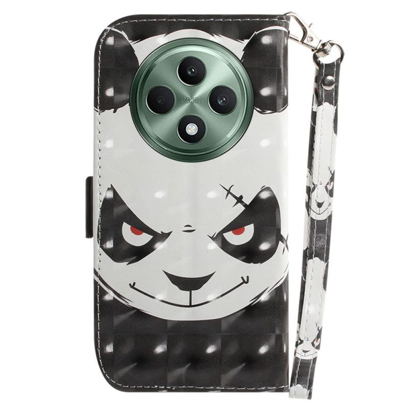 Bescherming Hoesje Oppo Reno 12f 5g Boze Panda Met Riem