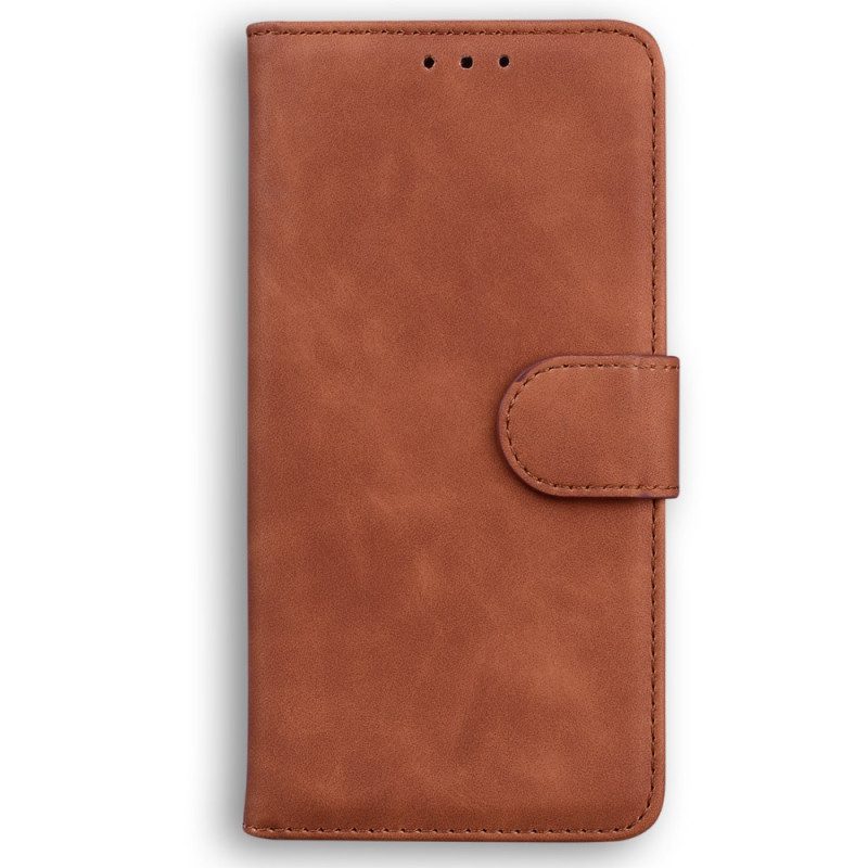 Flip Case Leren Oppo Reno 12f 5g Klassiek Suède-effect