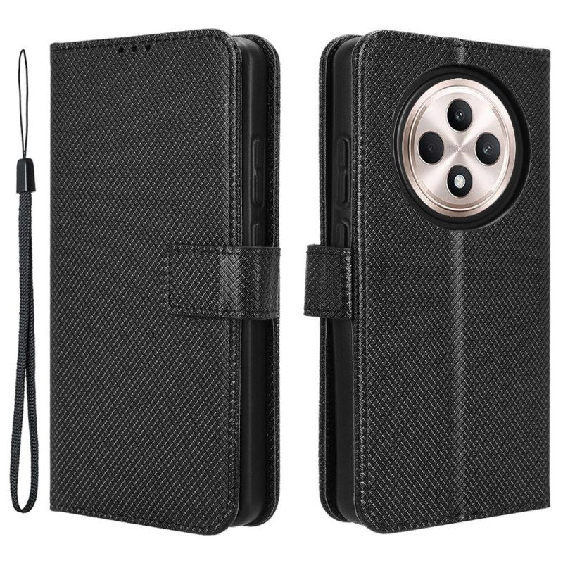 Flip Case Leren Oppo Reno 12f 5g Strappunten