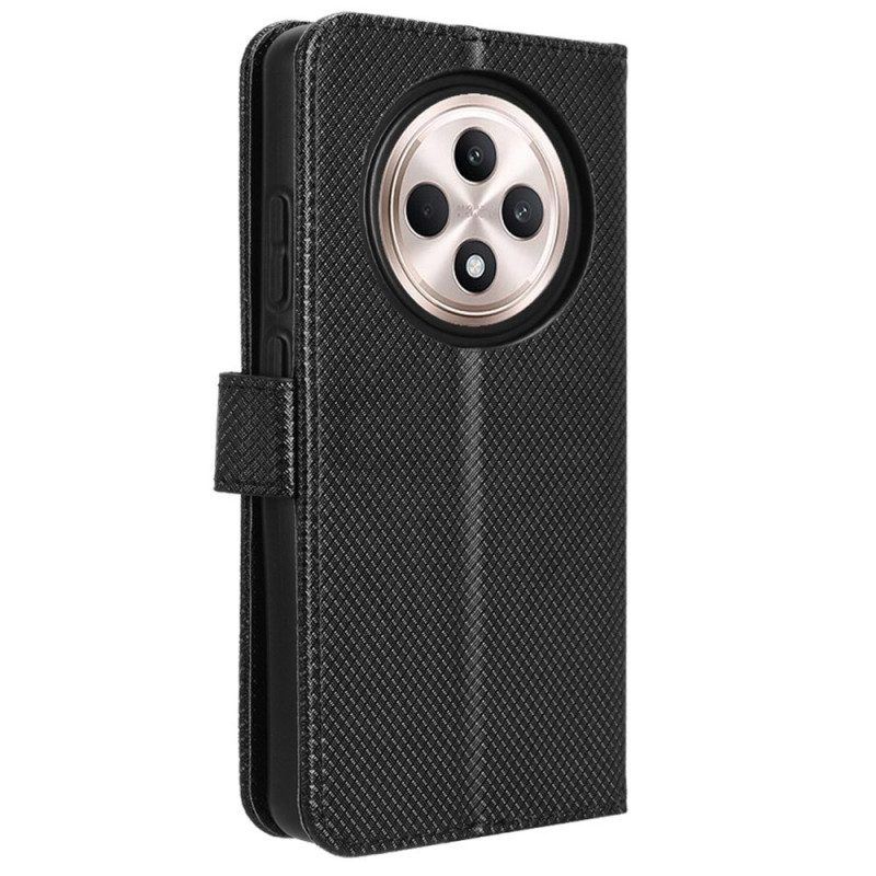 Flip Case Leren Oppo Reno 12f 5g Strappunten