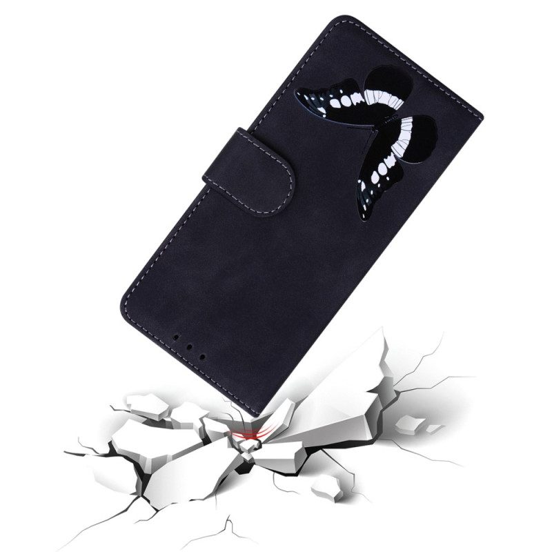 Flip Case Leren Oppo Reno 12f 5g Vlinder