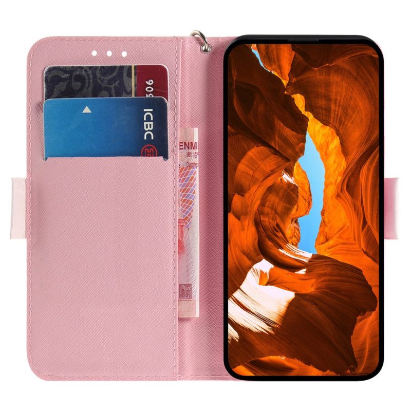 Leren Hoesje Oppo Reno 12f 5g Hamsters Met Riem Bescherming Hoesje