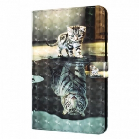 Flip Case voor Samsung Galaxy Tab A8 (2021) Lichtvlek Cat's Dream