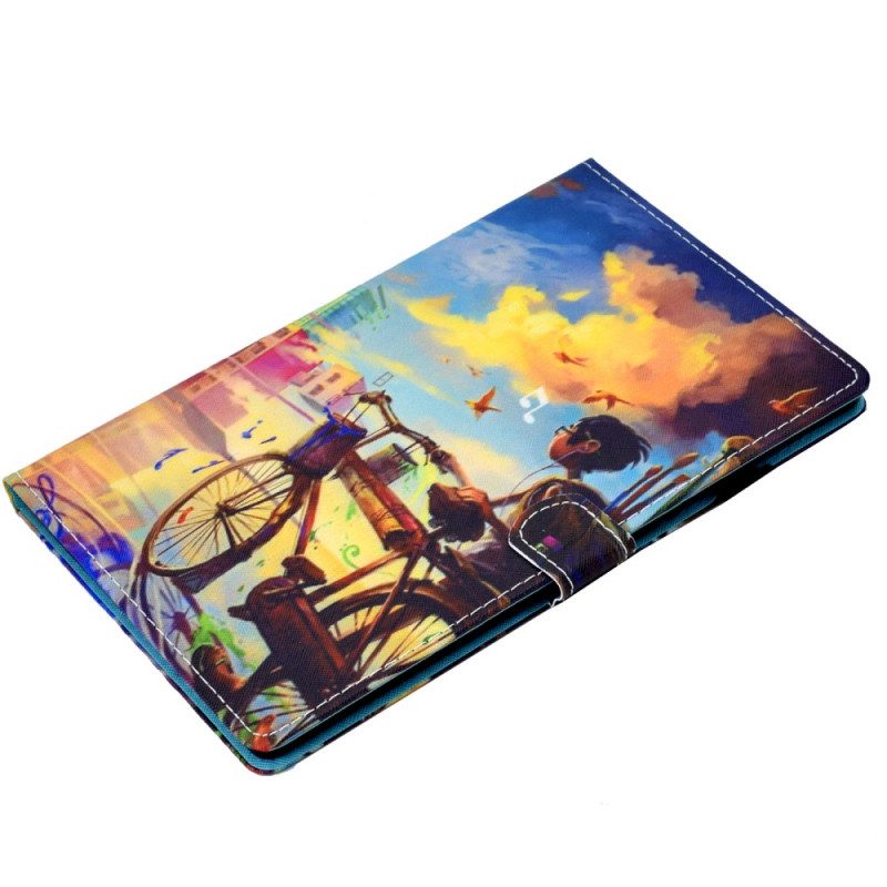 Folio-hoesje voor Samsung Galaxy Tab A8 (2021) Fiets Kunst