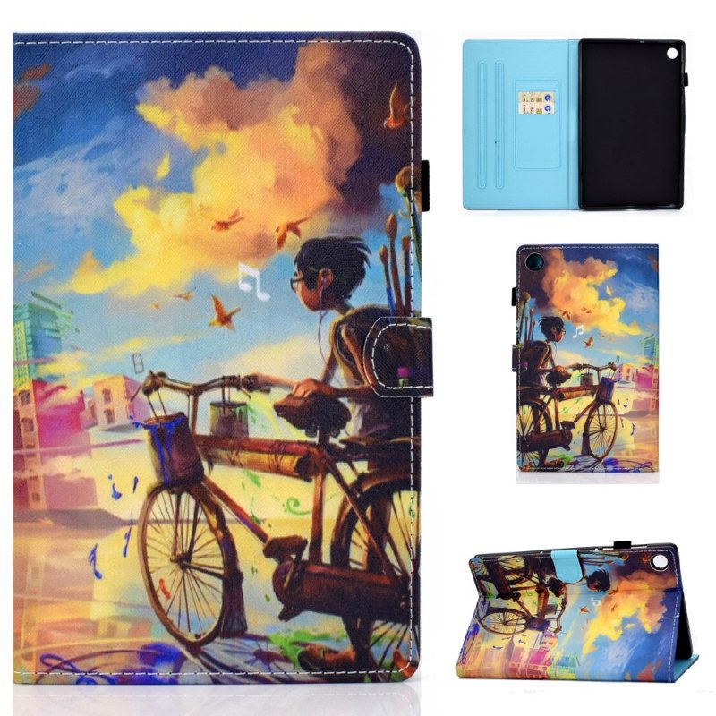 Folio-hoesje voor Samsung Galaxy Tab A8 (2021) Fiets Kunst