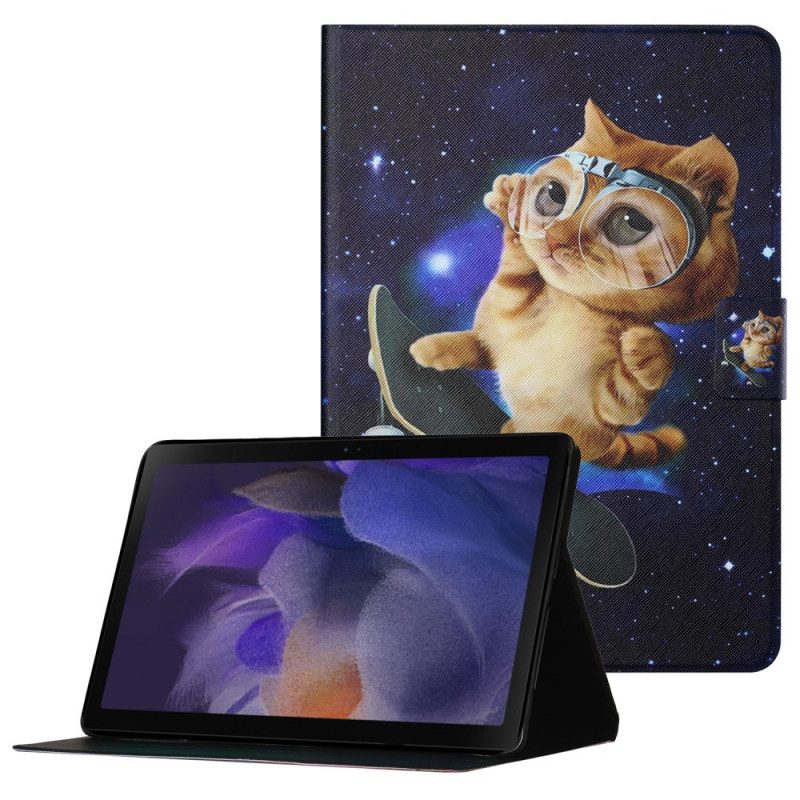 Folio-hoesje voor Samsung Galaxy Tab A8 (2021) Kat Skateboarden