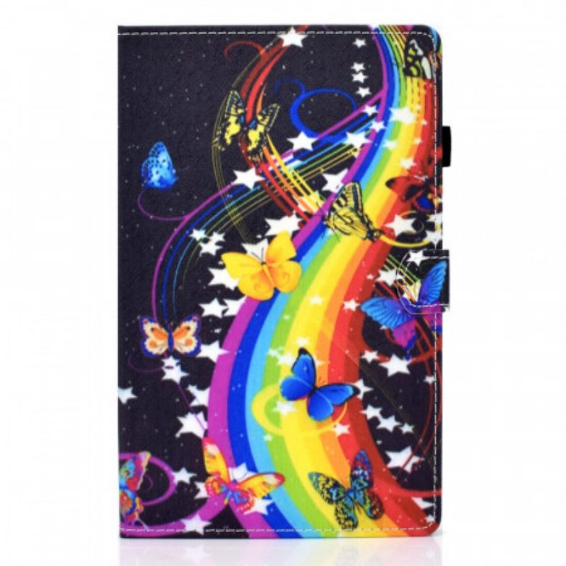 Folio-hoesje voor Samsung Galaxy Tab A8 (2021) Regenboog Vlinders