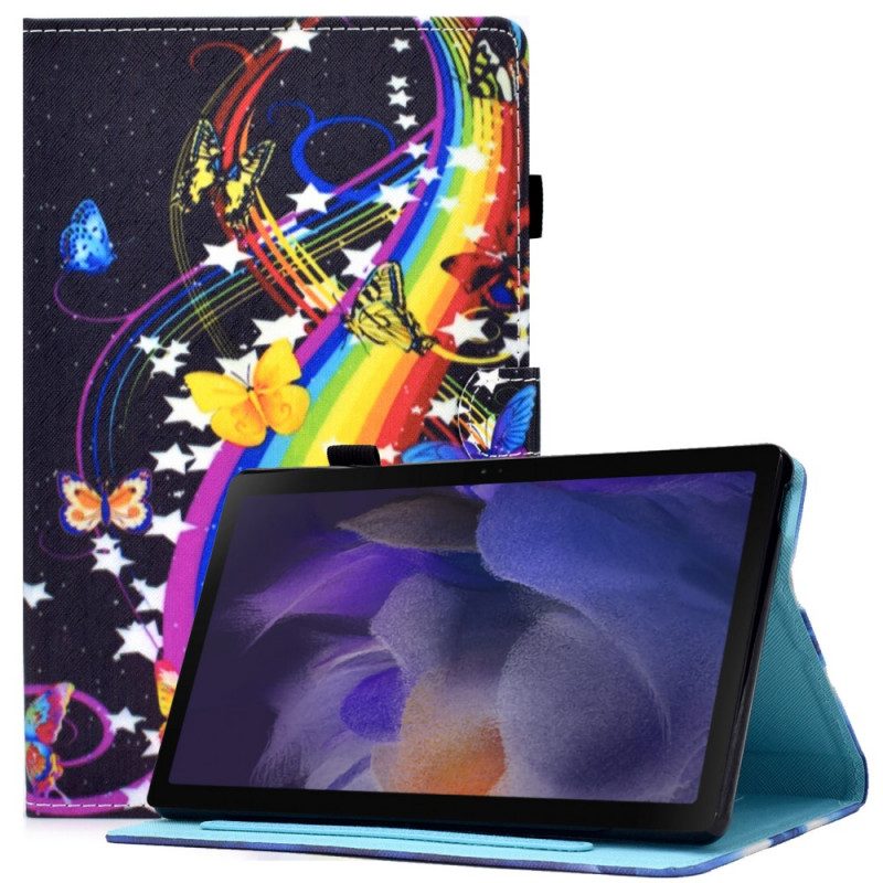 Folio-hoesje voor Samsung Galaxy Tab A8 (2021) Regenboog Vlinders