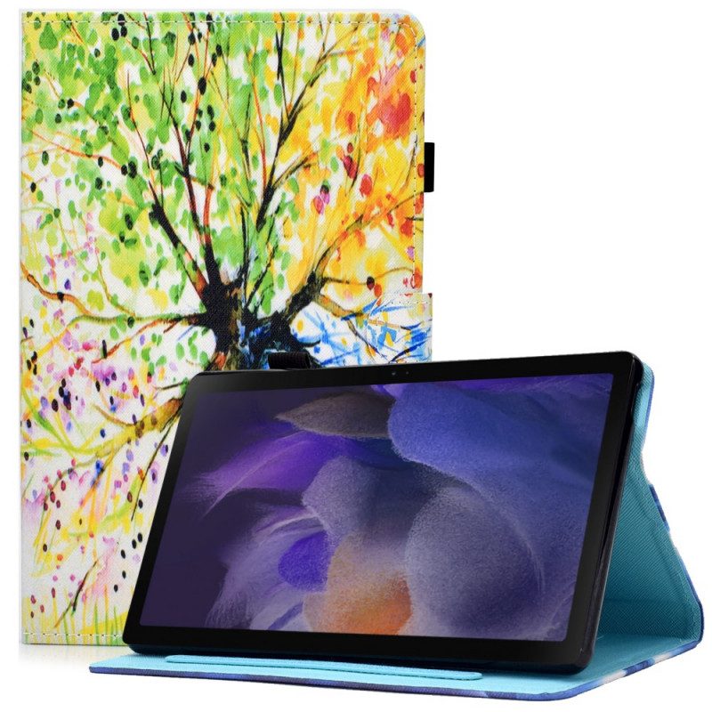 Leren Hoesje voor Samsung Galaxy Tab A8 (2021) Aquarel Boom