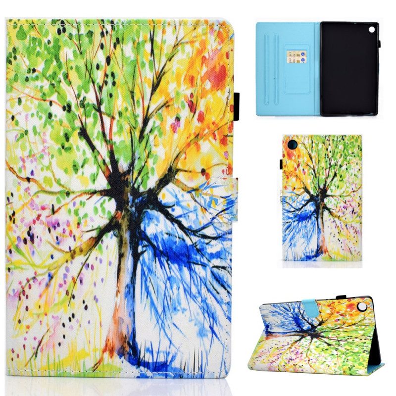 Leren Hoesje voor Samsung Galaxy Tab A8 (2021) Aquarel Boom