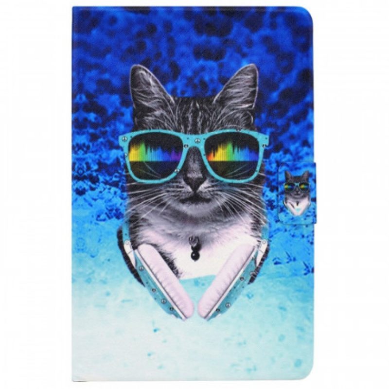 Leren Hoesje voor Samsung Galaxy Tab A8 (2021) Disco Kat