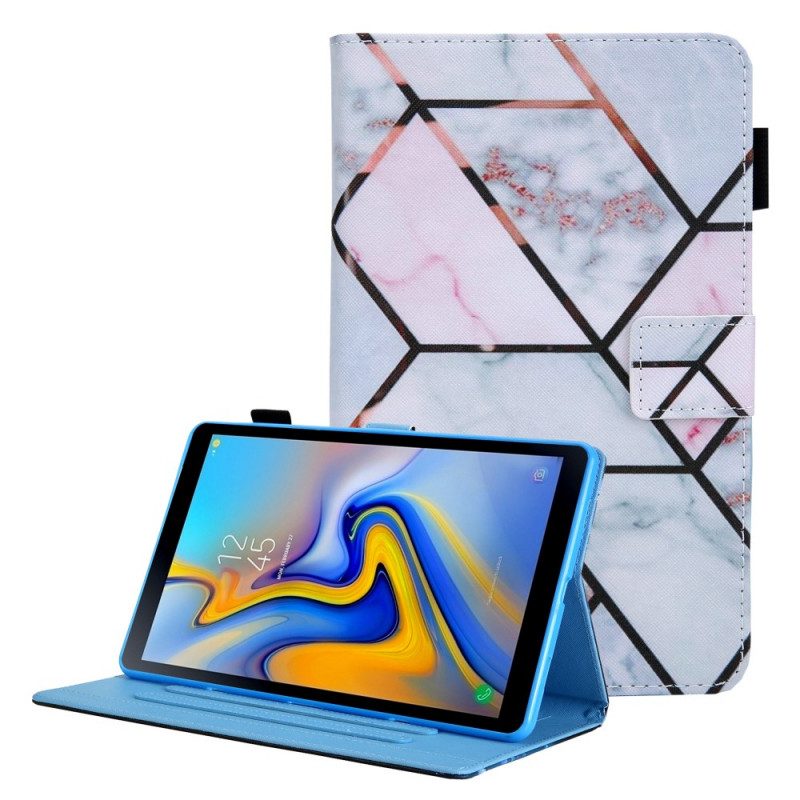 Leren Hoesje voor Samsung Galaxy Tab A8 (2021) Geometrisch Marmer