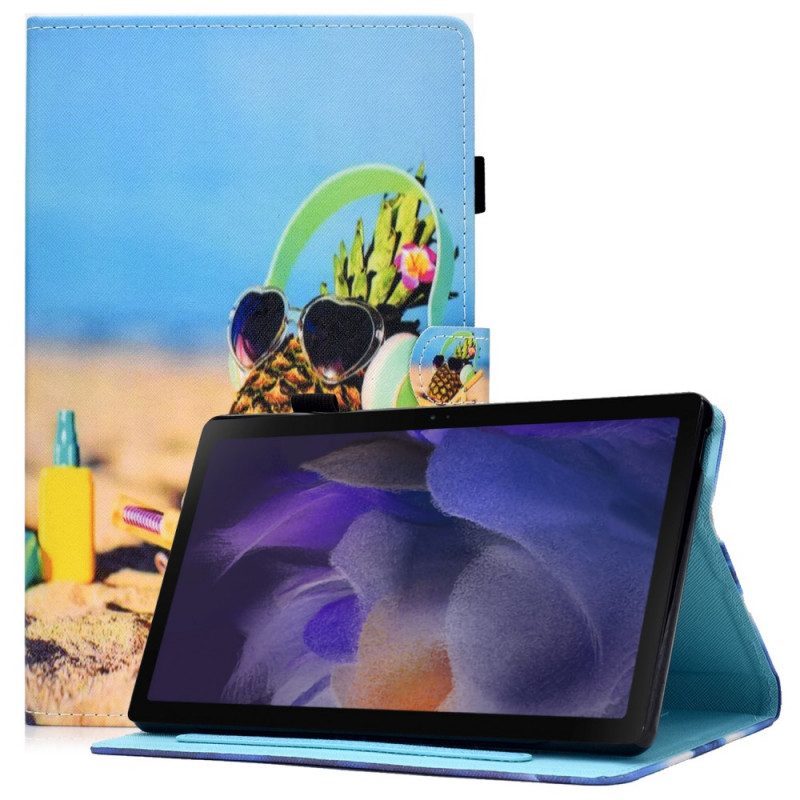 Leren Hoesje voor Samsung Galaxy Tab A8 (2021) Leuk Strand