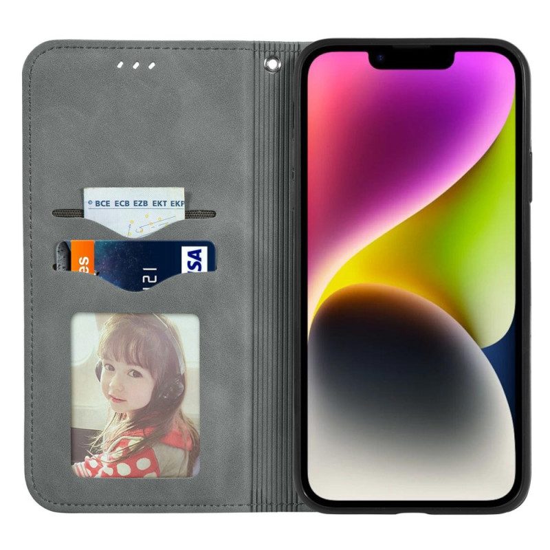 Bescherming Hoesje voor iPhone 15 Plus Folio-hoesje Zacht Kunstleer