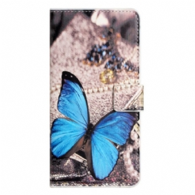 Folio-hoesje voor iPhone 15 Plus Blauwe Vlinder