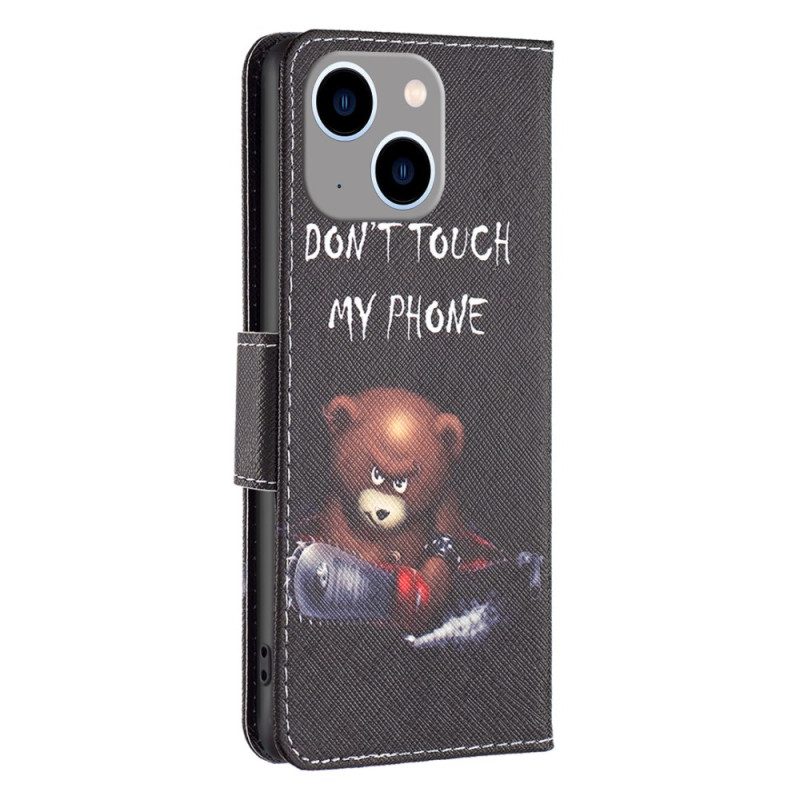 Folio-hoesje voor iPhone 15 Plus Gevaarlijke Beer