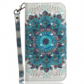 Folio-hoesje voor iPhone 15 Plus Met Ketting Mandala Met Bandje