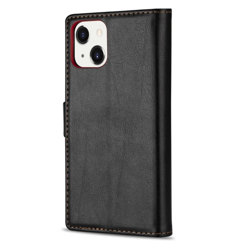 Folio-hoesje voor iPhone 15 Plus N.bekus Ledereffect