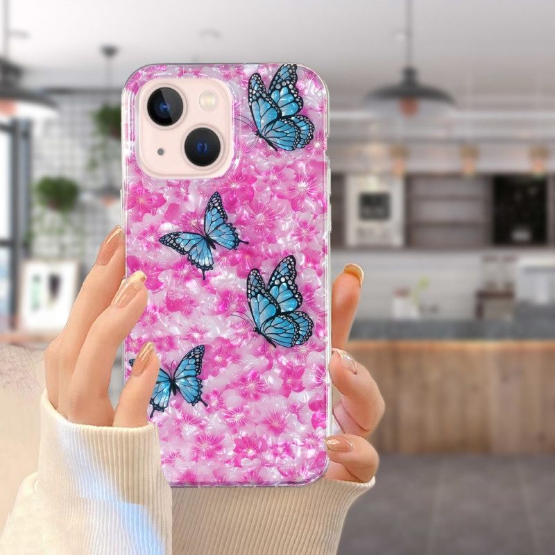 Hoesje voor iPhone 15 Plus Bloemen En Vlinders