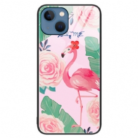 Hoesje voor iPhone 15 Plus Flamingo Gehard Glas