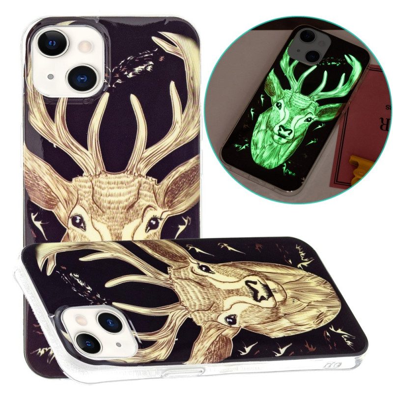 Hoesje voor iPhone 15 Plus Fluorescerend Hert