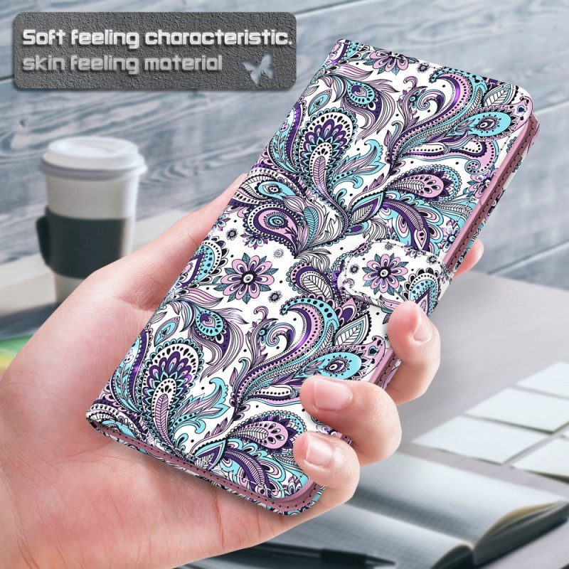 Leren Hoesje voor iPhone 15 Plus Met Ketting 3d-patroon Met Riem