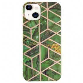 Telefoonhoesje voor iPhone 15 Plus Flitsend Geometrisch Marmer