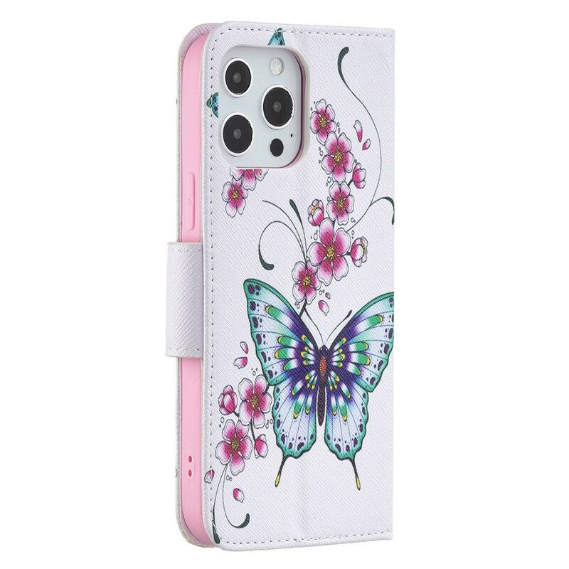 Flip Case voor iPhone 13 Pro Max Ongelooflijke Vlinders