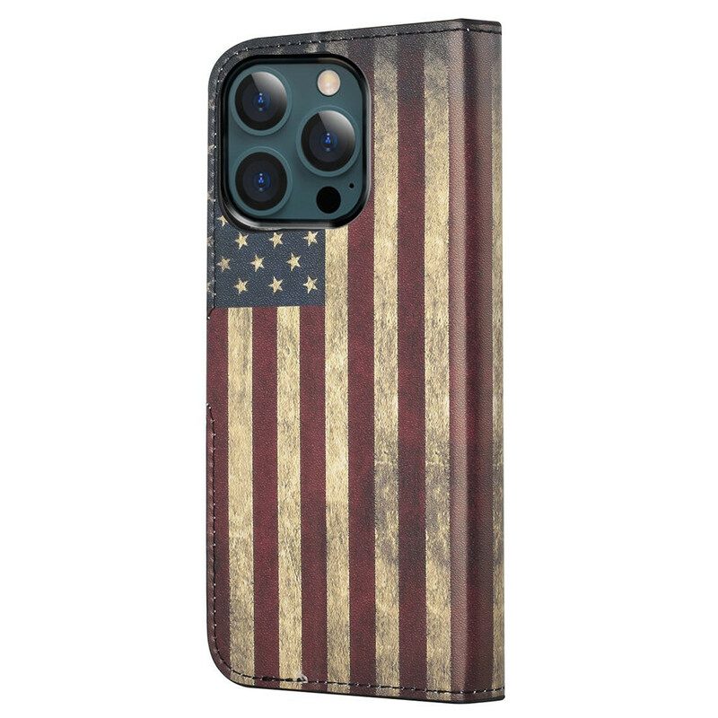 Folio-hoesje voor iPhone 13 Pro Max Amerikaanse Vlag