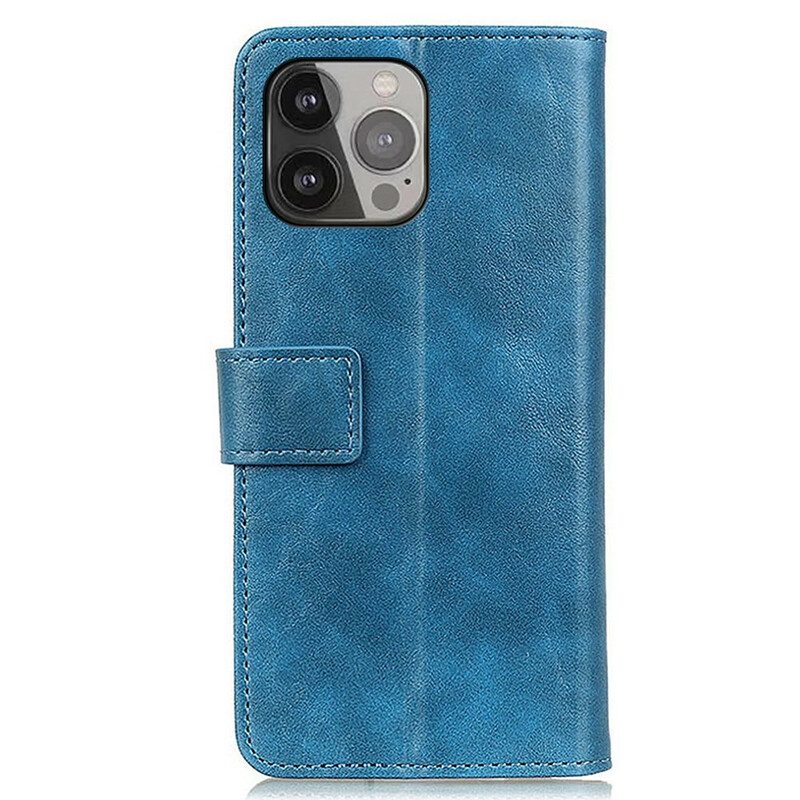 Folio-hoesje voor iPhone 13 Pro Max Khazneh Elegante Lederen Stijl