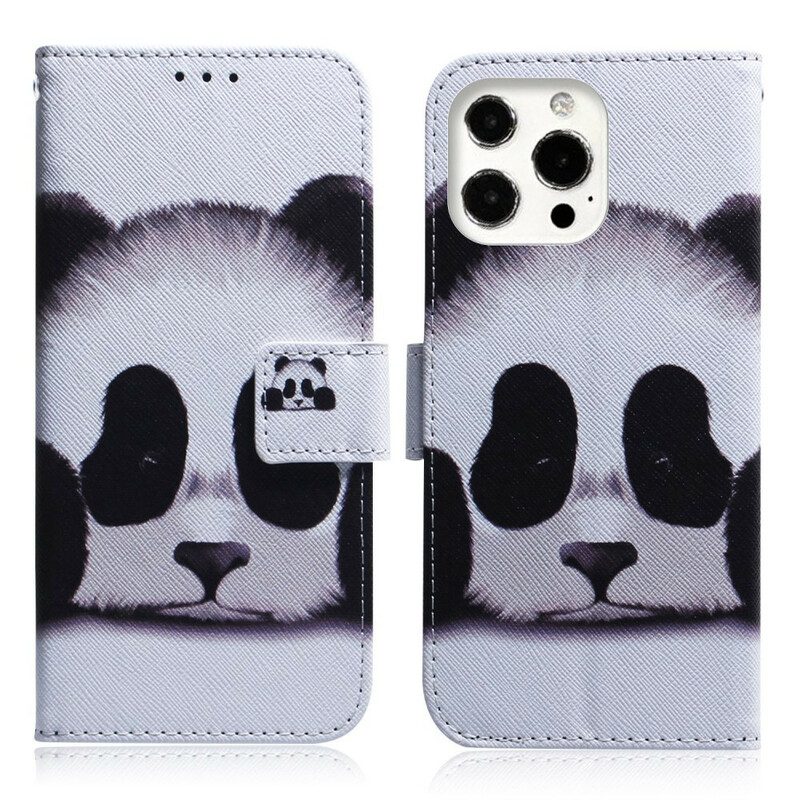 Folio-hoesje voor iPhone 13 Pro Max Panda Gezicht