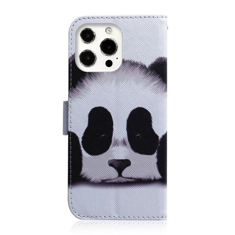 Folio-hoesje voor iPhone 13 Pro Max Panda Gezicht