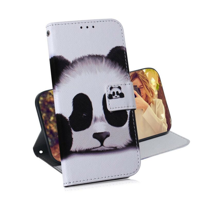 Folio-hoesje voor iPhone 13 Pro Max Panda Gezicht