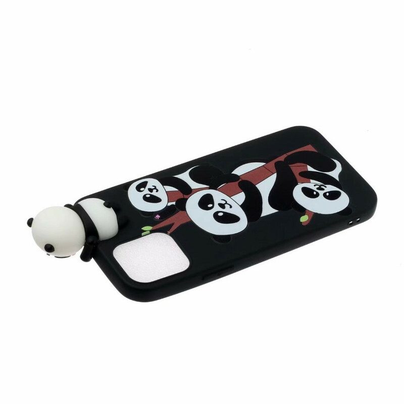 Hoesje voor iPhone 13 Pro Max 3d Panda's Op Bamboe