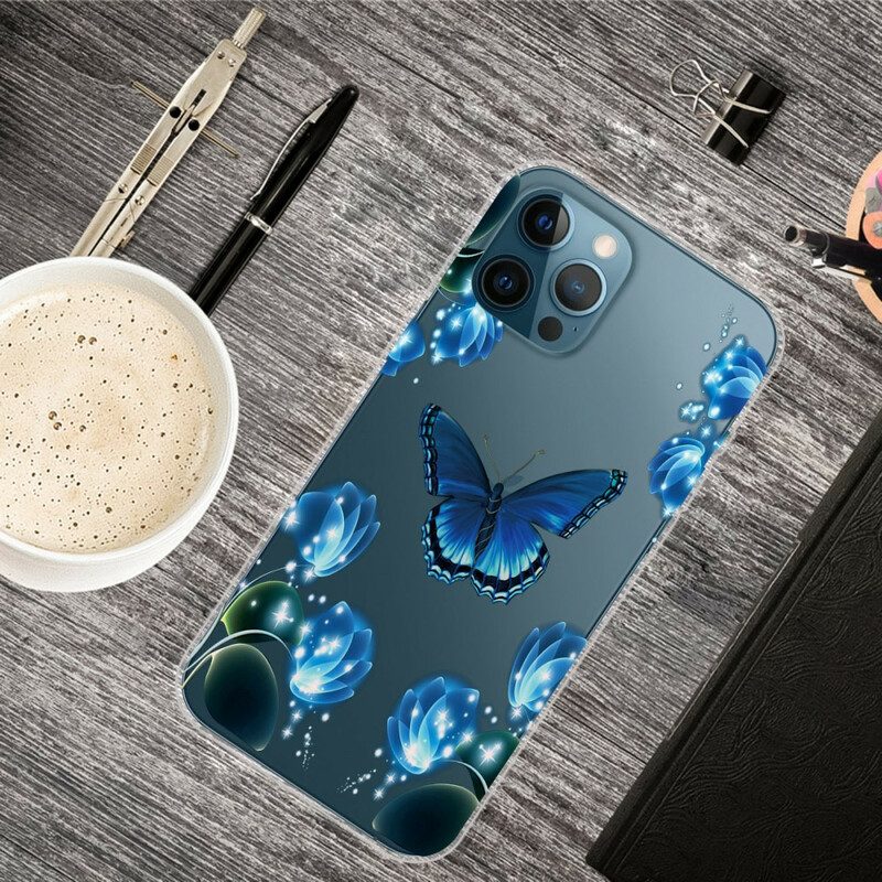 Hoesje voor iPhone 13 Pro Max Blauwe Vlinders