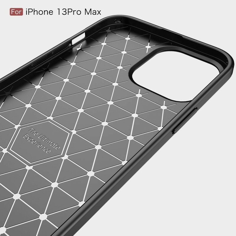 Hoesje voor iPhone 13 Pro Max Geborstelde Koolstofvezel