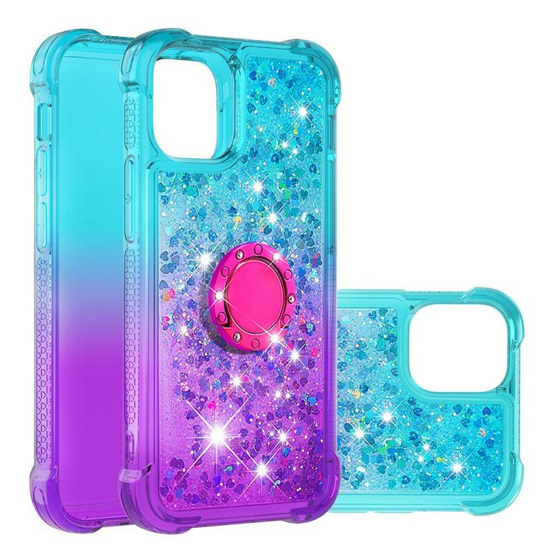 Hoesje voor iPhone 13 Pro Max Glitter Ringbeugel