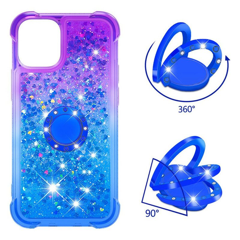 Hoesje voor iPhone 13 Pro Max Glitter Ringbeugel